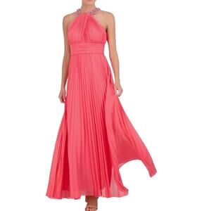 Eliza J dress crystal detail pleated gown size 6 DEFECT
